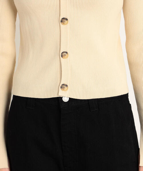 TOMORROWLAND （トゥモローランド）の「コットンリブ Vネックショートカーディガン（カーディガン/ボレロ・レディース・ライトブルー/ネイビー/イエロー/ライトベージュ/ブルー系その他4・S）」の14枚目の写真