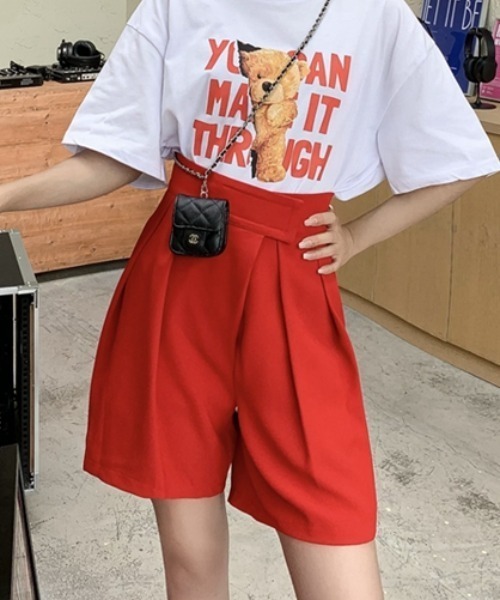 MANGROVE(マングローブ)の「ベルクロウエストタックハーフパンツ(その他パンツ・レディース・ホワイト/ブラック/レッド/グリーン・MEDIUM/LARGE)」の13枚目の写真