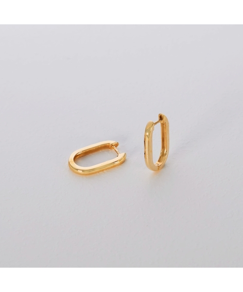COCOSHNIK(ココシュニック)の「K10オーバル中折れ フープピアス(ピアス(両耳用)・レディース・ホワイト系その他7・00)」の13枚目の写真