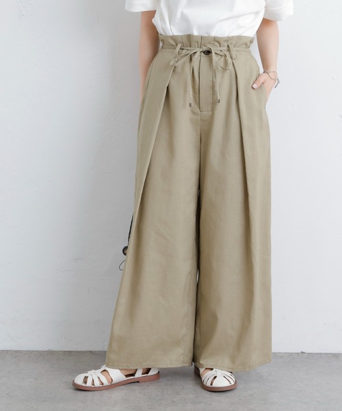 PUAL CE CIN(ピュアルセシン)の「JAPAN MADE タックワイドパンツ(その他パンツ・レディース・ブラック/オリーブ・FREE)」の2枚目の写真