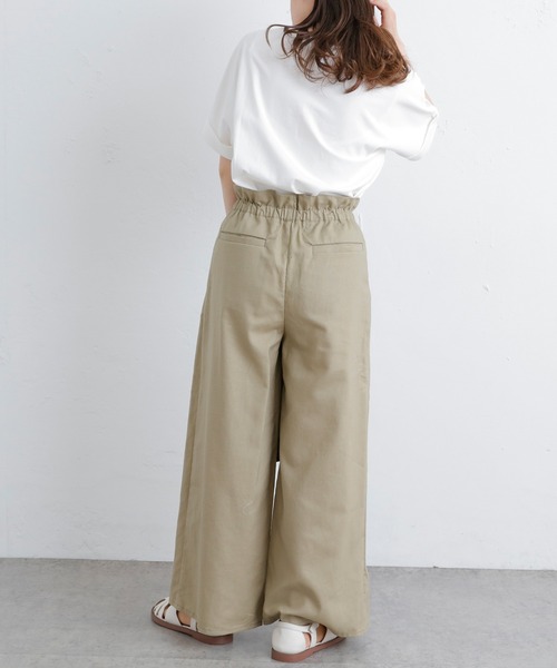 PUAL CE CIN(ピュアルセシン)の「JAPAN MADE タックワイドパンツ(その他パンツ・レディース・ブラック/オリーブ・FREE)」の5枚目の写真