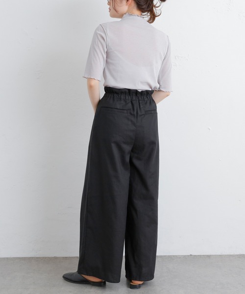 PUAL CE CIN(ピュアルセシン)の「JAPAN MADE タックワイドパンツ(その他パンツ・レディース・ブラック/オリーブ・FREE)」の8枚目の写真