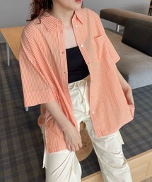 LOWRYS FARM | ストライプオーバーシャツ　287897(シャツ/ブラウス)