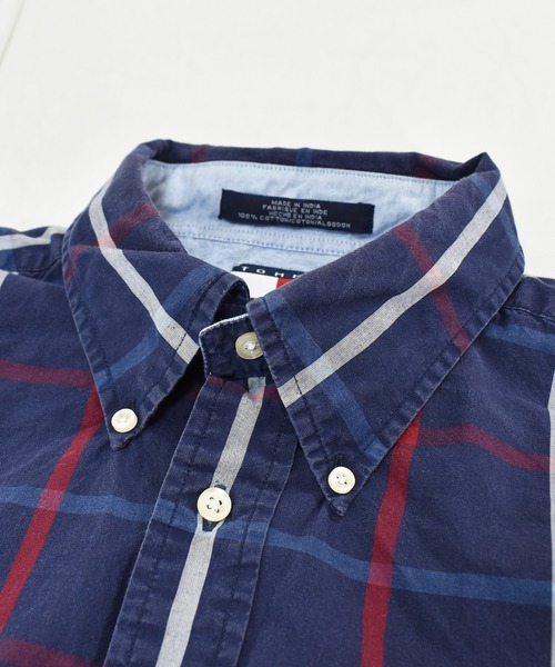 TOMMY HILFIGER(トミーヒルフィガー)の「【ヴィンテージ古着】TOMMY HILFIGER / トミーヒルフィガー チェック ボタンダウンシャツ(シャツ/ブラウス・メンズ・ネイビー・X-LARGE)」の4枚目の写真