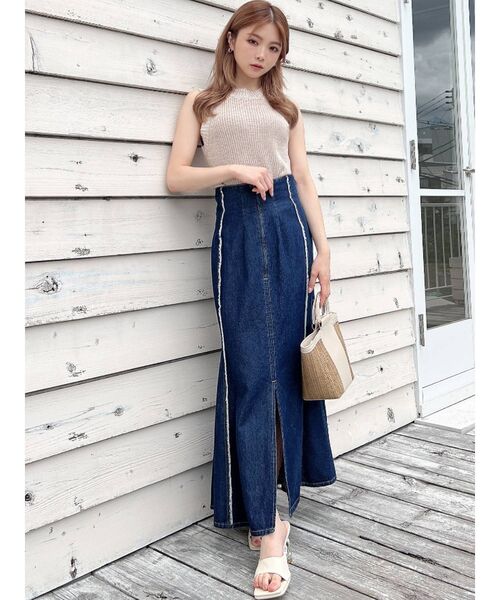 RESEXXY（リゼクシー）の「メランジタートルニットタンク（ニット/セーター・レディース・アイボリー/ブラック/ブルー/ブラウン・FREE）」の15枚目の写真