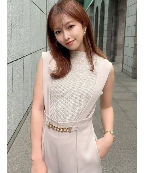 RESEXXY（リゼクシー）の「メランジタートルニットタンク（ニット/セーター・レディース・アイボリー/ブラック/ブルー/ブラウン・FREE）」の5枚目の写真