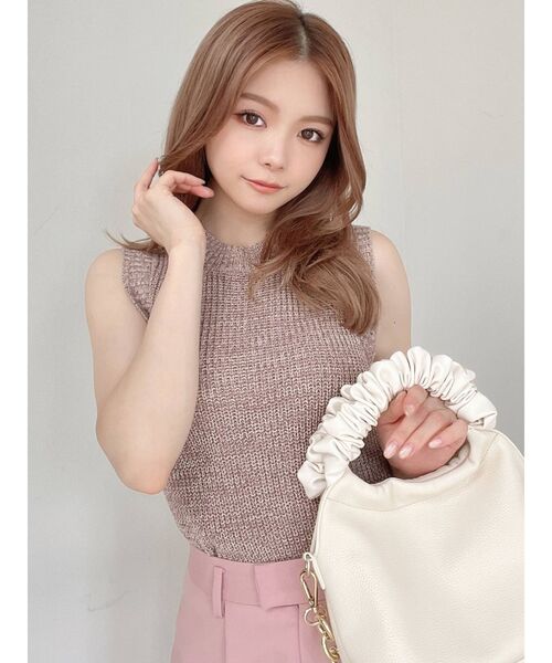 RESEXXY（リゼクシー）の「メランジタートルニットタンク（ニット/セーター・レディース・アイボリー/ブラック/ブルー/ブラウン・FREE）」の18枚目の写真