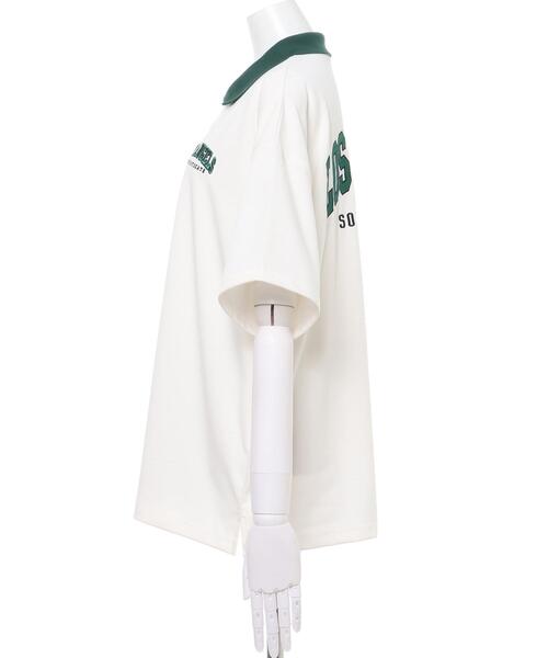 INGNI(イング)の「BACKカレッジロゴポロ襟トップス(Tシャツ/カットソー・レディース・ネイビー/グリーン/ホワイト×グリーン・M)」の5枚目の写真