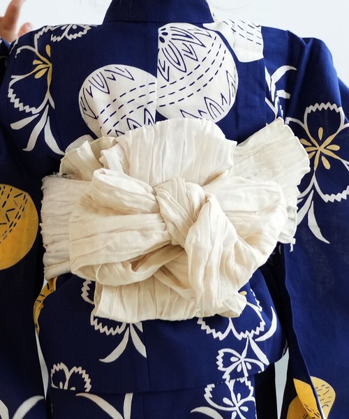 utatane(ウタタネ)の「キッズ浴衣3点セット 女の子 utatane×注染工房 kids 日本製注染(浴衣・キッズ・ネイビー・100cm/110cm/120cm/130cm)」の8枚目の写真