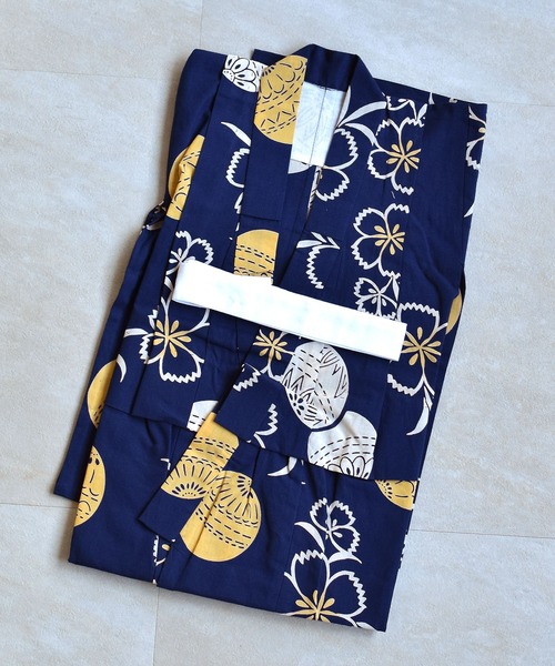 utatane(ウタタネ)の「キッズ浴衣3点セット 女の子 utatane×注染工房 kids 日本製注染(浴衣・キッズ・ネイビー・100cm/110cm/120cm/130cm)」の9枚目の写真