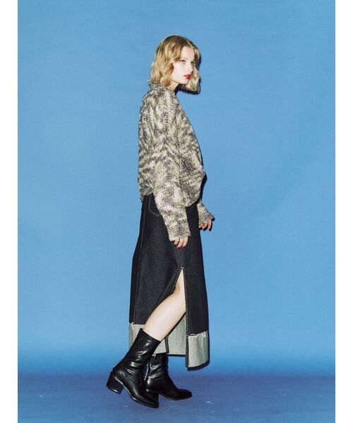 jouetie(ジュエティ)の「スクエアトゥウエスタンブーツ(ブーツ・レディース・ブラック/アイボリー・M/L)」の9枚目の写真