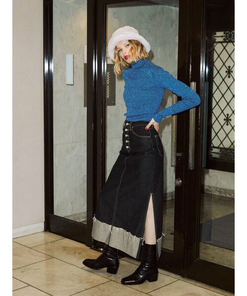 jouetie(ジュエティ)の「スクエアトゥウエスタンブーツ(ブーツ・レディース・ブラック/アイボリー・M/L)」の6枚目の写真