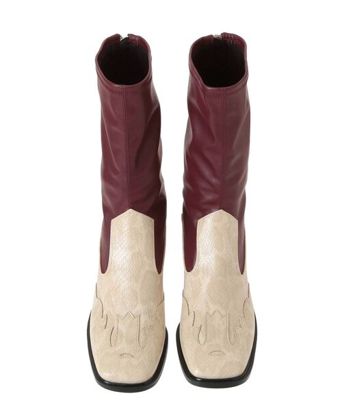 jouetie(ジュエティ)の「スクエアトゥウエスタンブーツ(ブーツ・レディース・ブラック/アイボリー・M/L)」の14枚目の写真