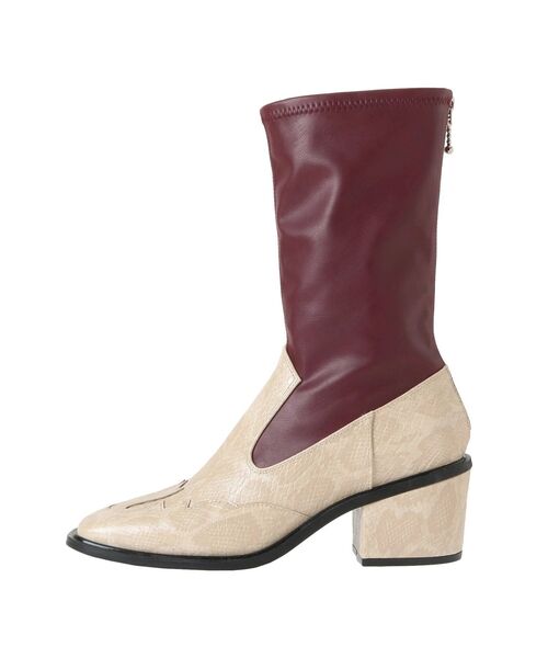 jouetie(ジュエティ)の「スクエアトゥウエスタンブーツ(ブーツ・レディース・ブラック/アイボリー・M/L)」の5枚目の写真