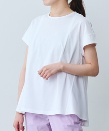 シルケットコットンが美しい 異素材遣いの涼やかフレアートップス