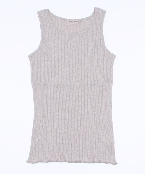 Samansa Mos2(サマンサ モスモス)の「トタンテレコ配色メローノースリーブカットソー(Tシャツ/カットソー・レディース・ベージュ/チャコール/キナリ・フリ-)」の1枚目の写真