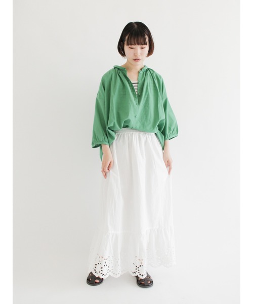 Samansa Mos2(サマンサ モスモス)の「トタンテレコ配色メローノースリーブカットソー(Tシャツ/カットソー・レディース・ベージュ/チャコール/キナリ・フリ-)」の5枚目の写真