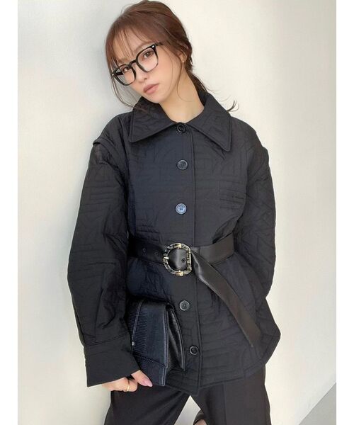 RESEXXY（リゼクシー）の「2wayキルティングジャケット【セットアップ着用可能】（ブルゾン・レディース・ブラック/ピンク/アイボリー・FREE）」の5枚目の写真