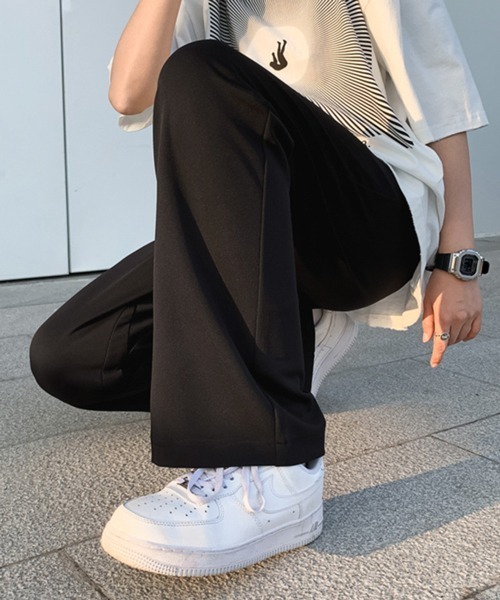 lemaire ブーツカットパンツ　フレアパンツ NOWLE（ノウル）の「【NOWLE】センタープレス ワイド フレア