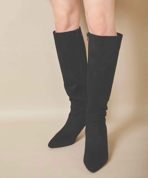 31 Sons de mode（トランテアン　ソン　ドゥ　モード）の「スウェードロングブーツ（ブーツ・レディース・ブラウン/ブラック/ベージュ・S/L/M）」の2枚目の写真