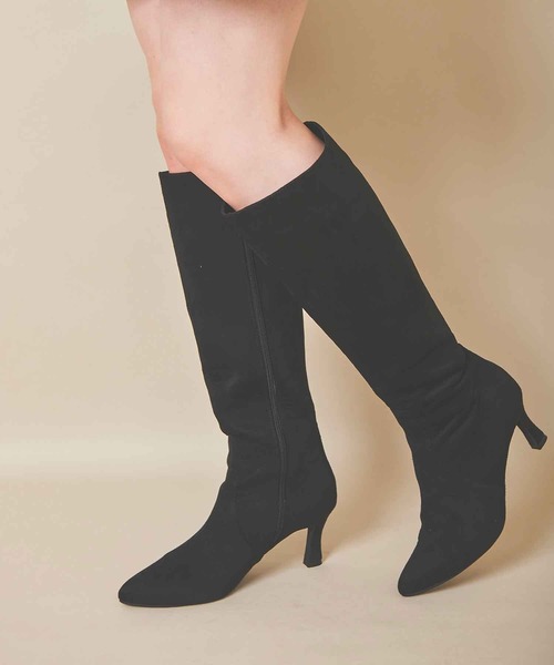 31 Sons de mode（トランテアン　ソン　ドゥ　モード）の「スウェードロングブーツ（ブーツ・レディース・ブラウン/ブラック/ベージュ・S/L/M）」の5枚目の写真