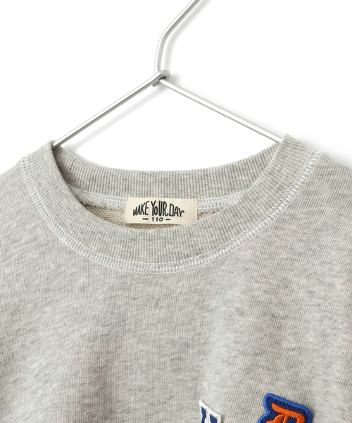 MAKE YOUR DAY(メイクユアデイ)の「ワッペン付きファミリー裏毛トレーナー■80~140cm(スウェット・キッズ・グリーン/ライトグレー・110/140/100/90/120/80/130)」の7枚目の写真