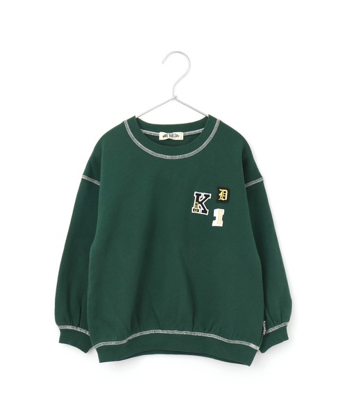 MAKE YOUR DAY(メイクユアデイ)の「ワッペン付きファミリー裏毛トレーナー■80~140cm(スウェット・キッズ・グリーン/ライトグレー・110/140/100/90/120/80/130)」の4枚目の写真