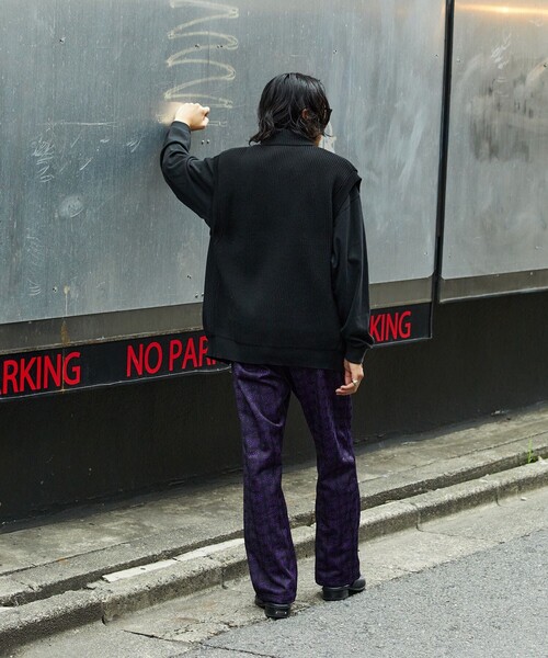 FREAK'S STORE（フリークスストア）の「FREAK'S STORE/フリークスストア 【洗えるニット】畔編み ジップニットベスト/ニットベスト/ドライバーズベスト（ベスト・メンズ・ネイビー/ブラック/ベージュ・LARGE/MEDIUM）」の4枚目の写真