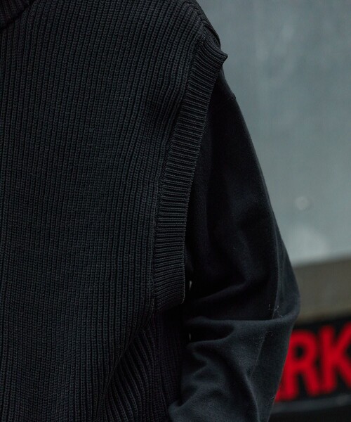 FREAK'S STORE（フリークスストア）の「FREAK'S STORE/フリークスストア 【洗えるニット】畔編み ジップニットベスト/ニットベスト/ドライバーズベスト（ベスト・メンズ・ネイビー/ブラック/ベージュ・LARGE/MEDIUM）」の14枚目の写真