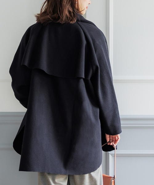 coca（coca）（コカ）の「洗えるアウター！フレアスリットコート（ピーコート・レディース・キャメル/ネイビー・M/L）」の4枚目の写真