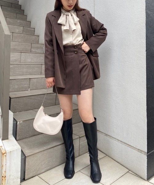 one after another NICE CLAUP（ワンアフターアナザーナイスクラップ）の「セットアップあり　マルチWAYテーラードジャケット（テーラードジャケット・レディース・ブラウン/グレー系その他/ブラウン系その他・FREE）」の13枚目の写真