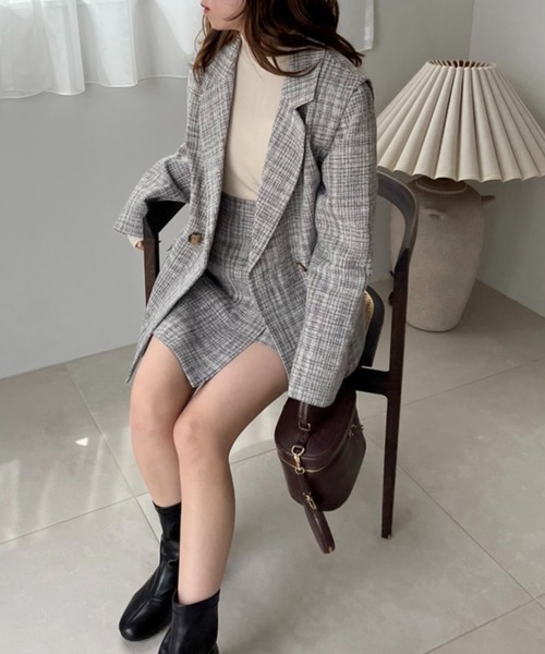 one after another NICE CLAUP（ワンアフターアナザーナイスクラップ）の「セットアップあり　マルチWAYテーラードジャケット（テーラードジャケット・レディース・ブラウン/グレー系その他/ブラウン系その他・FREE）」の14枚目の写真