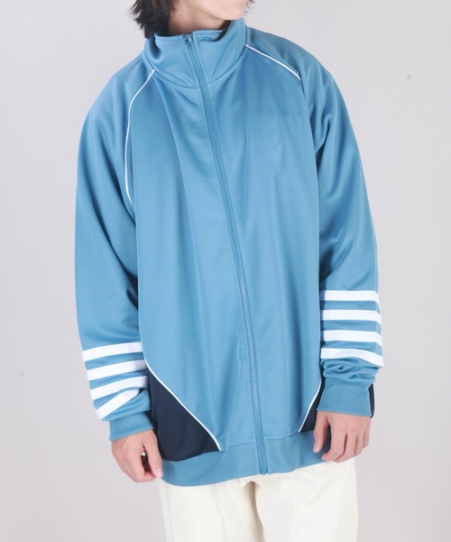 WESTSEA（ウエストシー）の「ルーズサイズ　切替トラックジャケット（ジャージ・メンズ・サックスブルー/ブラック/ネイビー・M/L）」の14枚目の写真