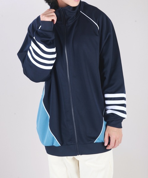 WESTSEA（ウエストシー）の「ルーズサイズ　切替トラックジャケット（ジャージ・メンズ・サックスブルー/ブラック/ネイビー・M/L）」の19枚目の写真