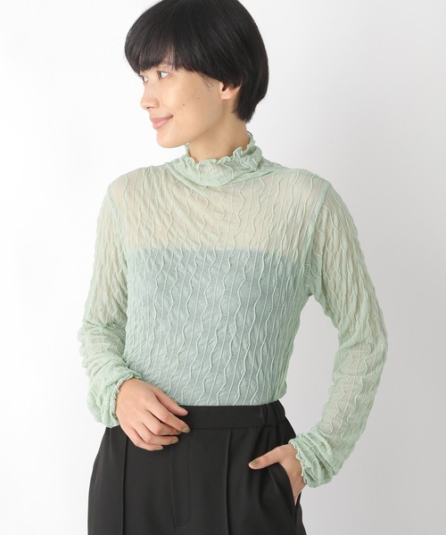 LEPSIM（レプシィム）の「ジガラシアータートル　352453（Tシャツ/カットソー・レディース・ブラック/オフホワイト/グリーン・FREE）」の3枚目の写真