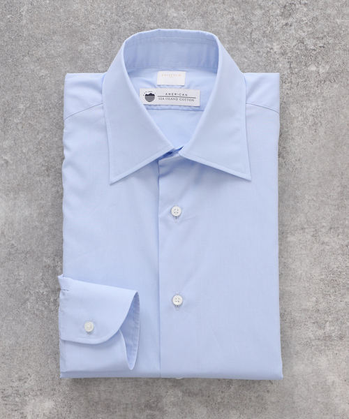 EDIFICE（エディフィス）の「セミワイド アメリカンコットン ポプリンシャツ（シャツ/ブラウス・メンズ・ホワイト/ブルー・41/37/40/38/39）」の2枚目の写真