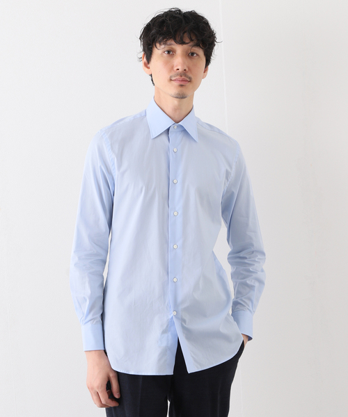 EDIFICE（エディフィス）の「セミワイド アメリカンコットン ポプリンシャツ（シャツ/ブラウス・メンズ・ホワイト/ブルー・41/37/40/38/39）」の4枚目の写真