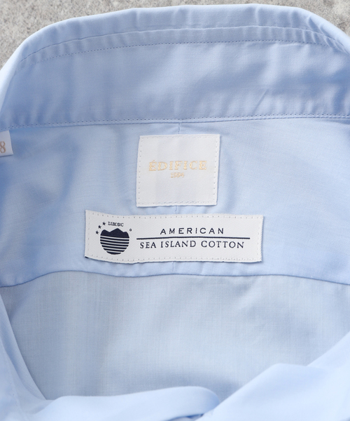 EDIFICE（エディフィス）の「セミワイド アメリカンコットン ポプリンシャツ（シャツ/ブラウス・メンズ・ホワイト/ブルー・41/37/40/38/39）」の14枚目の写真