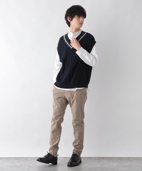 GLOBAL WORK(グローバルワーク)の「トリプルイージーニットベスト/295165(ベスト・メンズ・ホワイト/ネイビー・MEDIUM/LARGE)」の5枚目の写真