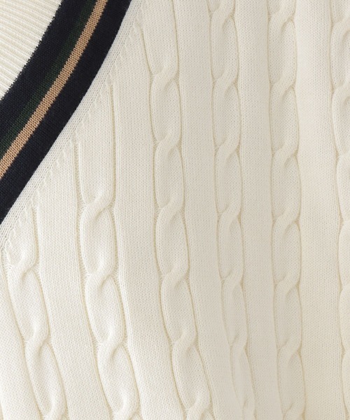 GLOBAL WORK(グローバルワーク)の「トリプルイージーニットベスト/295165(ベスト・メンズ・ホワイト/ネイビー・MEDIUM/LARGE)」の6枚目の写真