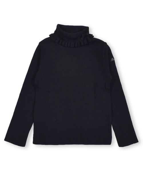 BeBe(ベベ)の「BeBe/日本製テレコリブニット(90~150cm)(ニット/セーター・キッズ・オフホワイト/ピンク/ブラック・100/130/150/110/140/120/90)」の3枚目の写真
