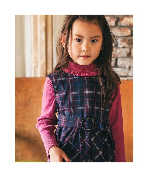 BeBe(ベベ)の「BeBe/日本製テレコリブニット(90~150cm)(ニット/セーター・キッズ・オフホワイト/ピンク/ブラック・100/130/150/110/140/120/90)」の22枚目の写真