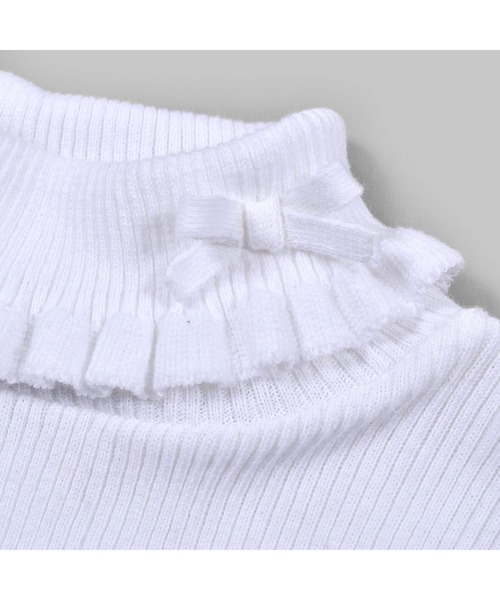 BeBe(ベベ)の「BeBe/日本製テレコリブニット(90~150cm)(ニット/セーター・キッズ・オフホワイト/ピンク/ブラック・100/130/150/110/140/120/90)」の5枚目の写真