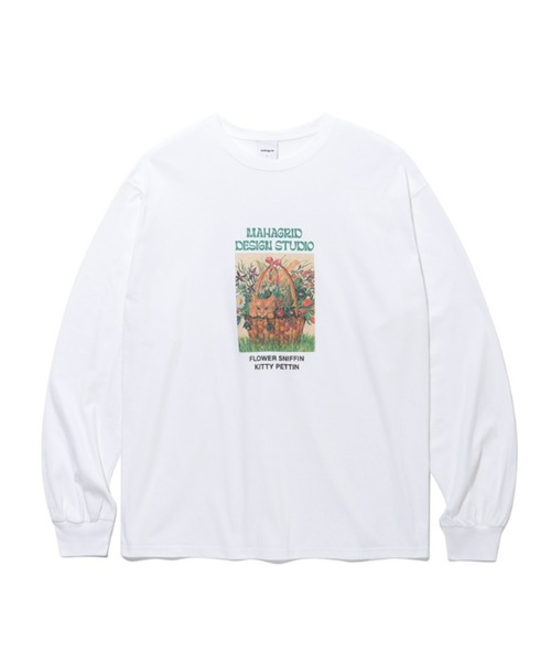 MAHAGRID(マハグリッド)の「『mahagrid/マハグリッド』FLOWER KITTY LS TEE/フラワーキティデザイン 長袖Tシャツ(Tシャツ/カットソー・レディース・ホワイト/ブラック・M/L)」の13枚目の写真