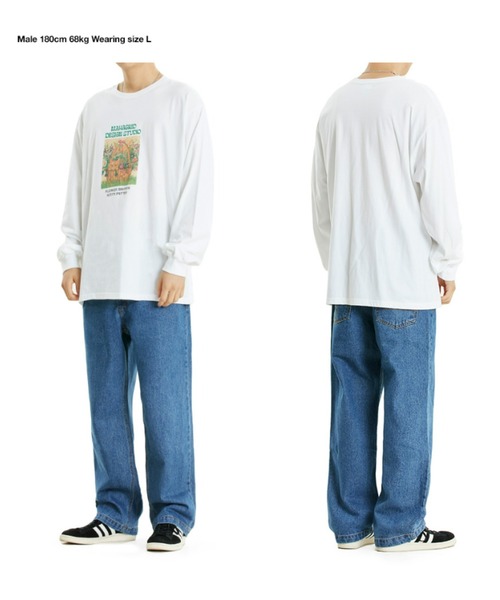 MAHAGRID(マハグリッド)の「『mahagrid/マハグリッド』FLOWER KITTY LS TEE/フラワーキティデザイン 長袖Tシャツ(Tシャツ/カットソー・レディース・ホワイト/ブラック・M/L)」の9枚目の写真