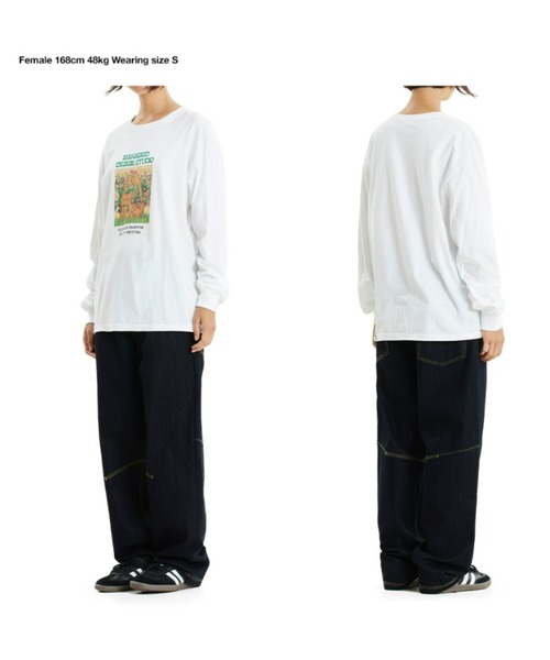 MAHAGRID(マハグリッド)の「『mahagrid/マハグリッド』FLOWER KITTY LS TEE/フラワーキティデザイン 長袖Tシャツ(Tシャツ/カットソー・レディース・ホワイト/ブラック・M/L)」の5枚目の写真