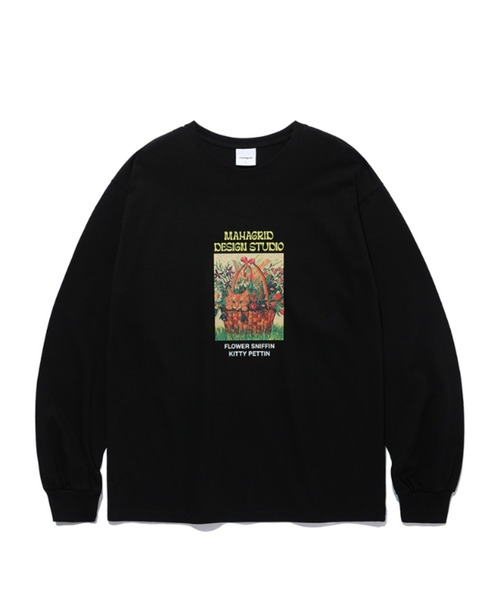 MAHAGRID(マハグリッド)の「『mahagrid/マハグリッド』FLOWER KITTY LS TEE/フラワーキティデザイン 長袖Tシャツ(Tシャツ/カットソー・レディース・ホワイト/ブラック・M/L)」の14枚目の写真