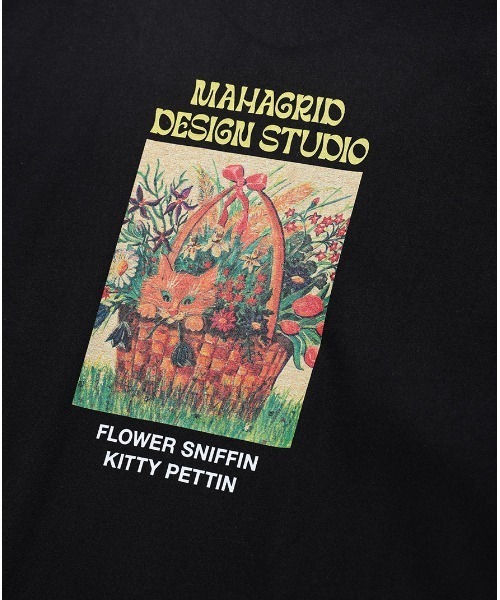 MAHAGRID(マハグリッド)の「『mahagrid/マハグリッド』FLOWER KITTY LS TEE/フラワーキティデザイン 長袖Tシャツ(Tシャツ/カットソー・レディース・ホワイト/ブラック・M/L)」の16枚目の写真