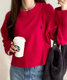 【新色追加】GeeRA別注【U.S. POLO ASSN.】カラー&ボーダーショート丈ニット