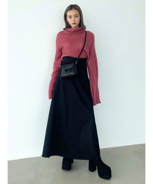 EMODA（エモダ）の「ハイウエストマキシスカート（スカート・レディース・ブラック/ベージュ・SMALL/MEDIUM）」の11枚目の写真